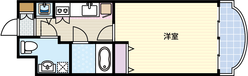 1K間取り図