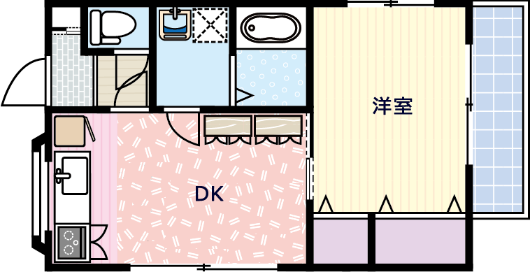 １DK間取り図