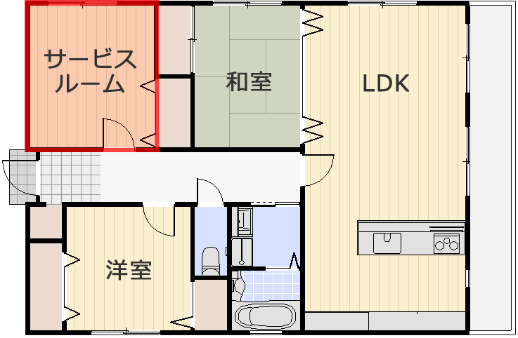 サービスルームのある間取り画像