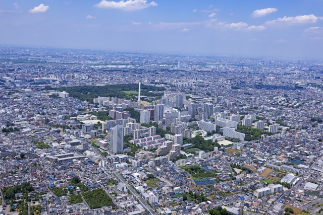 練馬区上空から見た風景