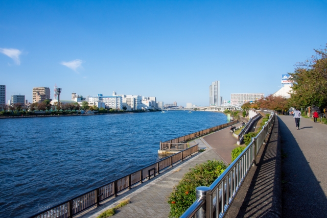 隅田川テラスの風景