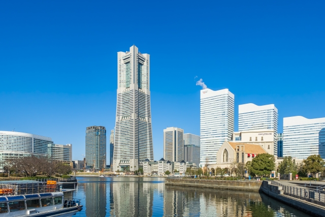 現代的な風景が広がるみなとみらい21地区