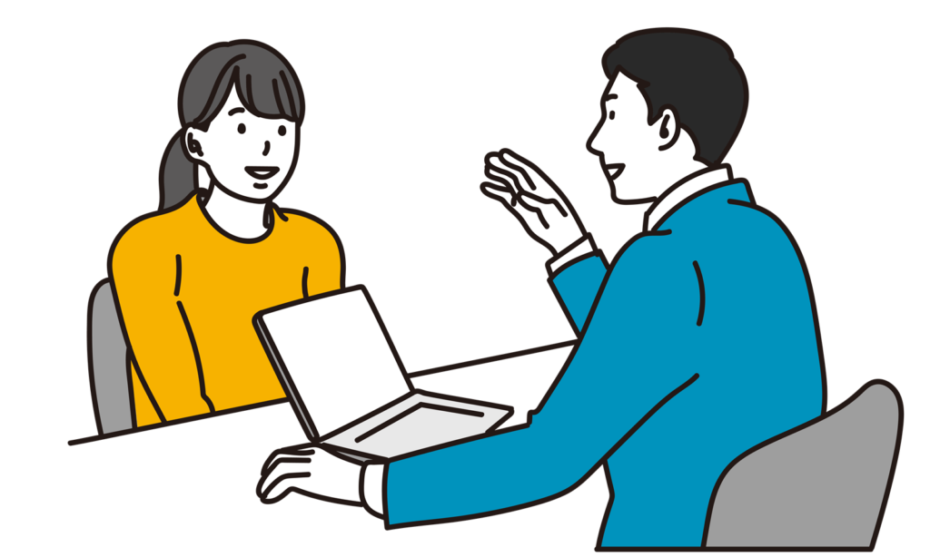 不動産屋に相談する客イラスト
