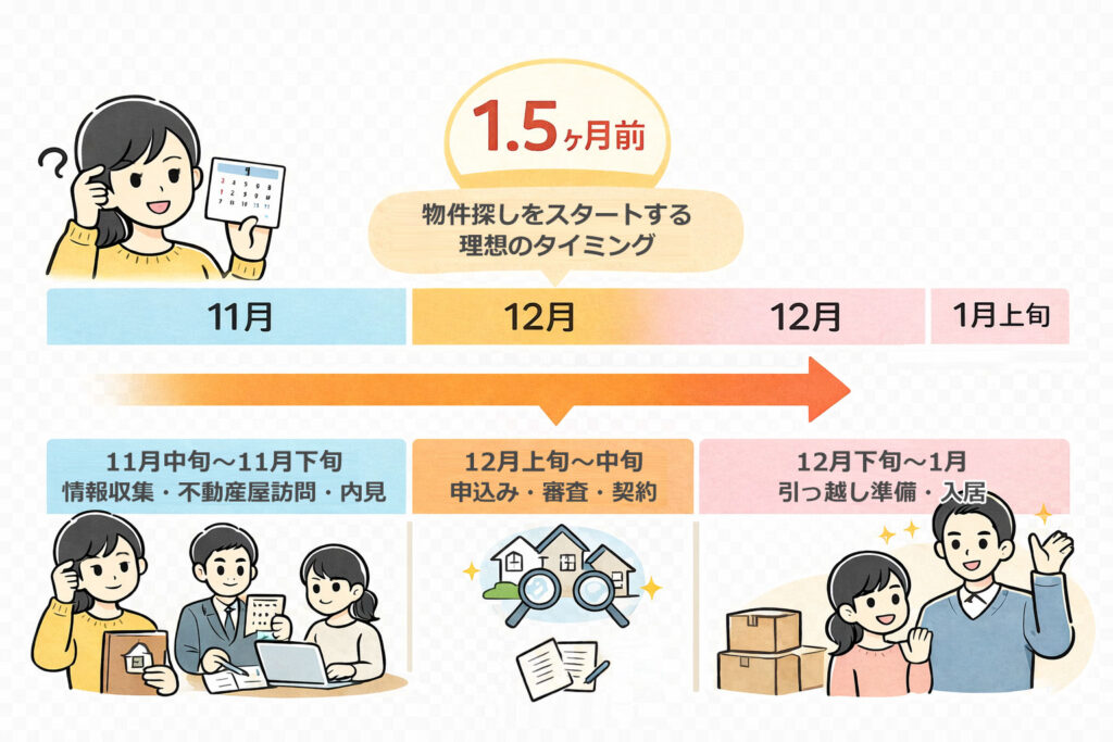 【図説】1月入居の物件探しスケジュール