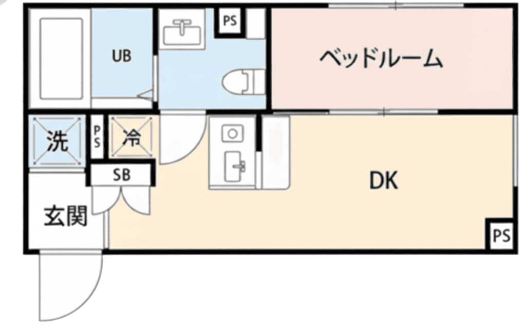 1DKK間取り図