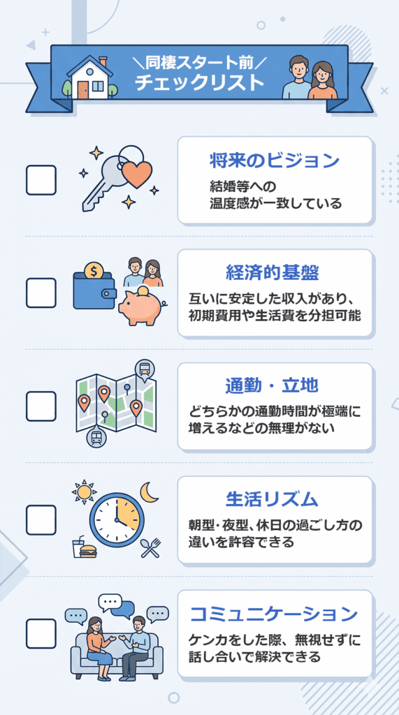 同棲を始めてもいいか判断するtためのチェックリスト