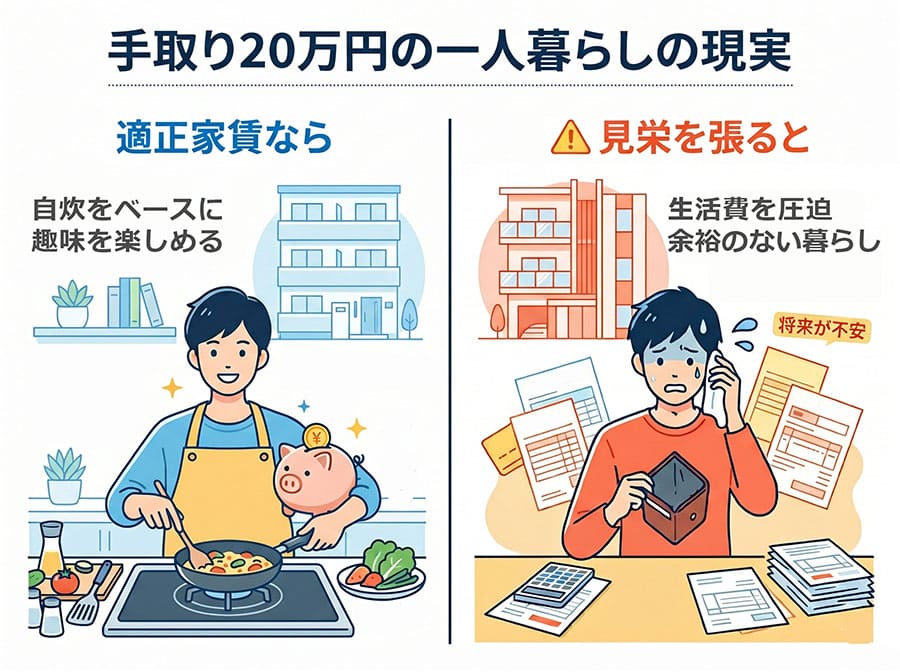 【図解】手取り20万円の一人暮らしの現実