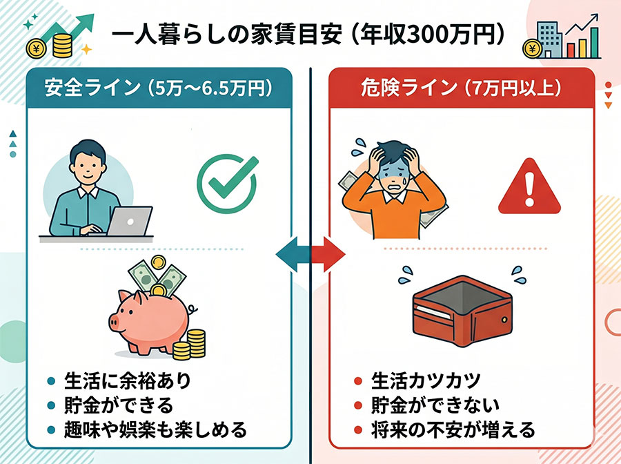 【図解】年収300万円の安全な家賃目安