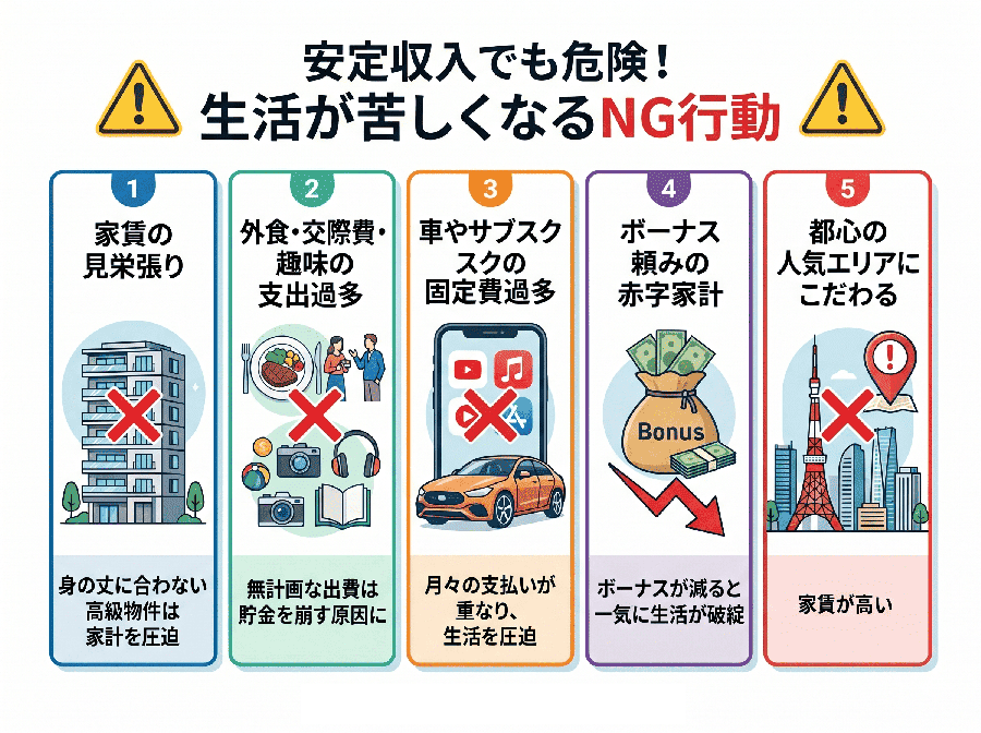 【図解】生活が苦しくなるNG行動