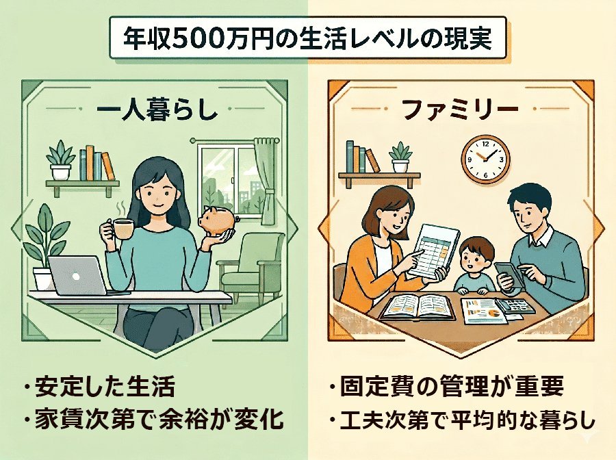 【図解】独身とファミリーの「生活レベル」