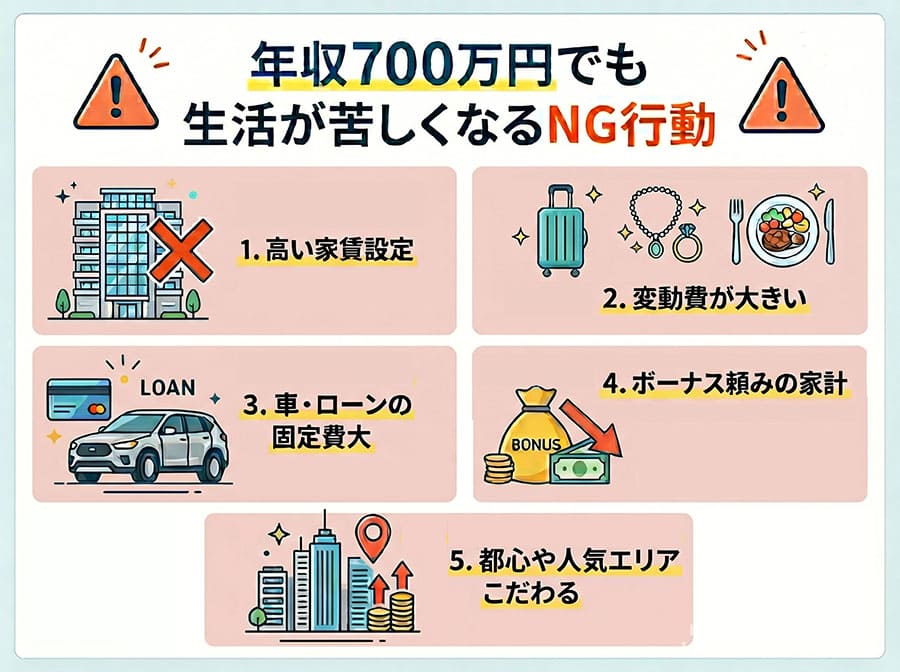 【図解】年収700万円で生活が苦しくなるNG行動
