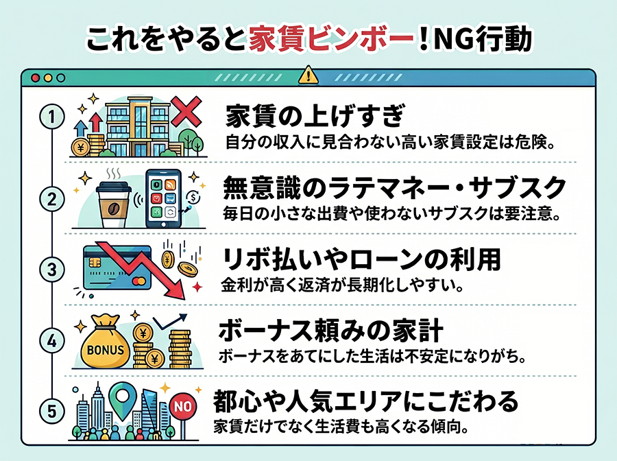 【図解】年収300万円で生活が苦しくなるNG行動