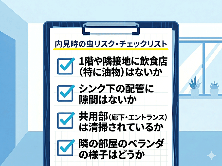 【画像】内見時の虫リスク・チェックリスト