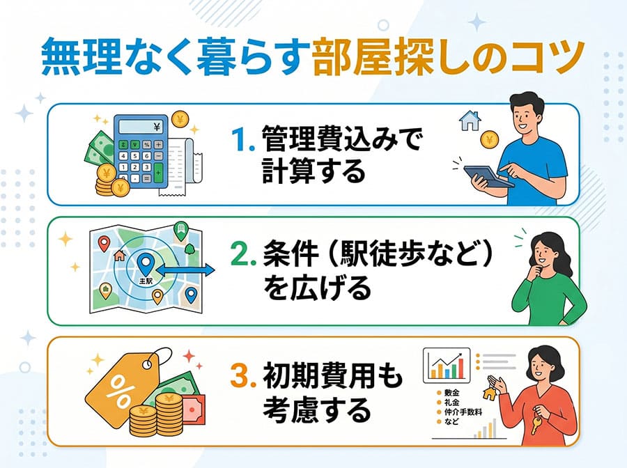 【図解】無理なく暮らす部屋探しのコツ