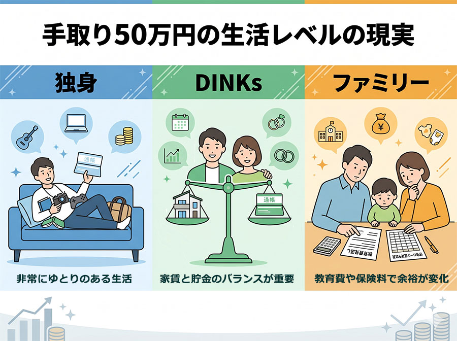 【図解】手取り50万円の生活レベルの現実