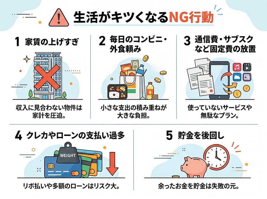【図解】手取り20万円で生活が苦しくなるNG行動