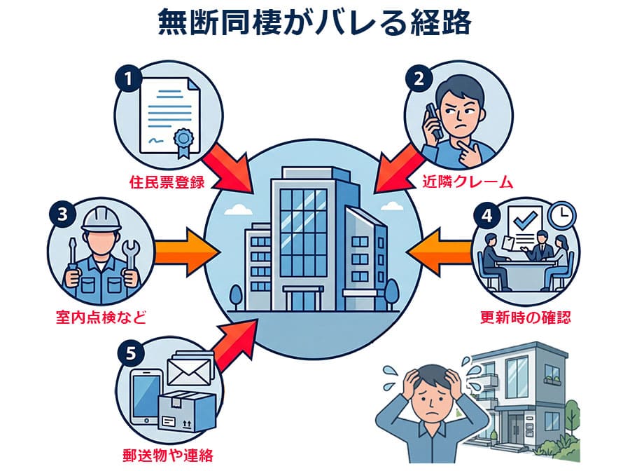 【図解】無断同棲がバレる経路