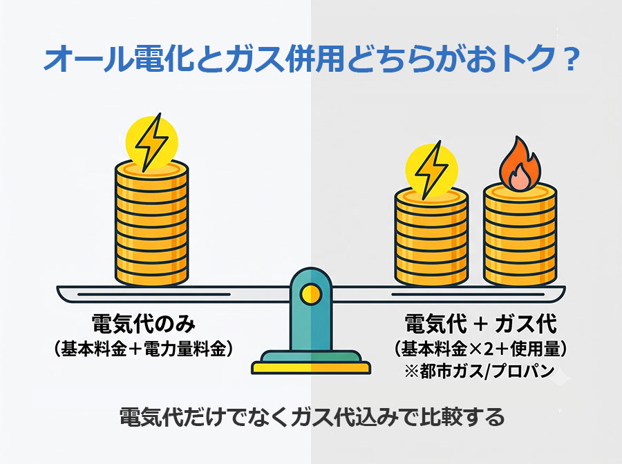 オール電化とガス併用どちらがおトク？