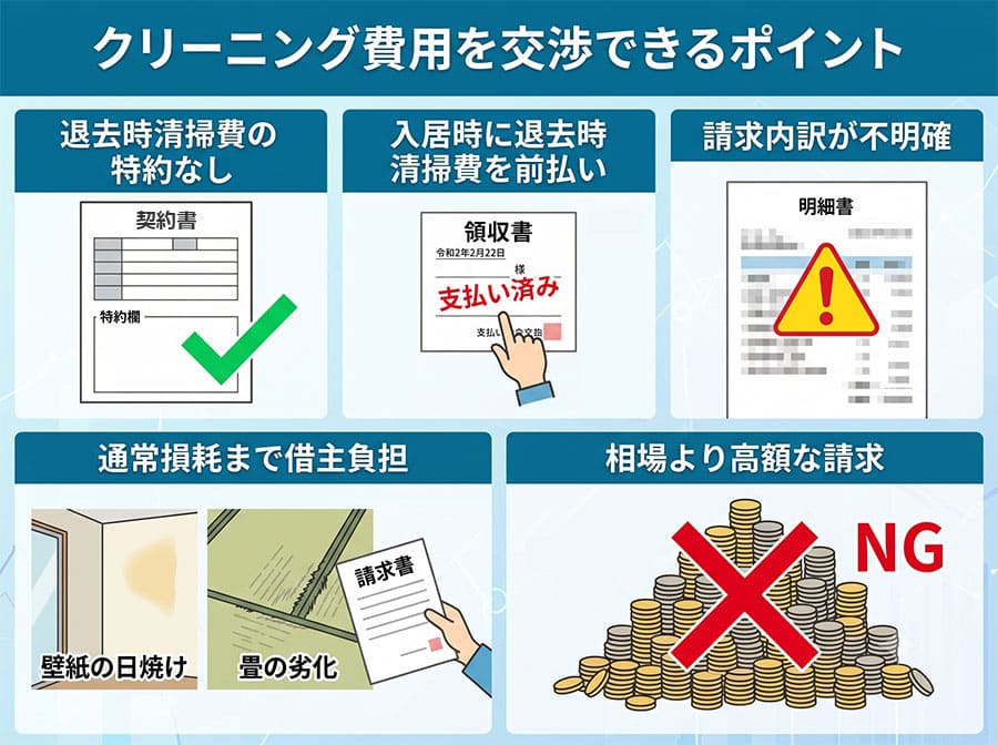 【図解】クリーニング費用を交渉できるポイント