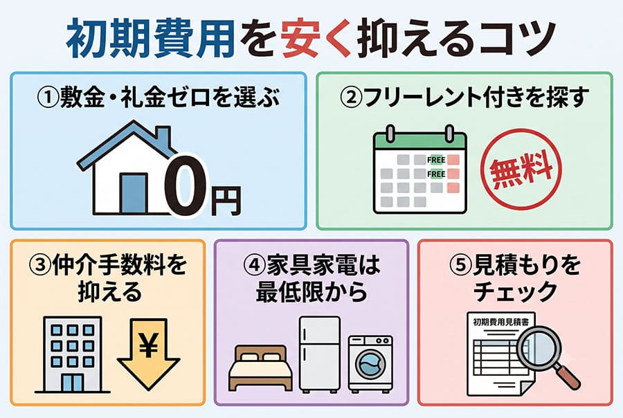 【図解】初期費用を安く抑えるコツ