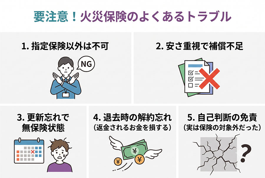 【図解】火災保険にまつわる「よくあるトラブル」