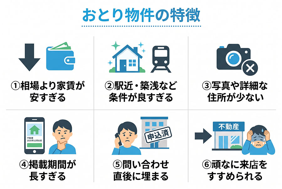 【図解】おとり物件の特徴まとめ