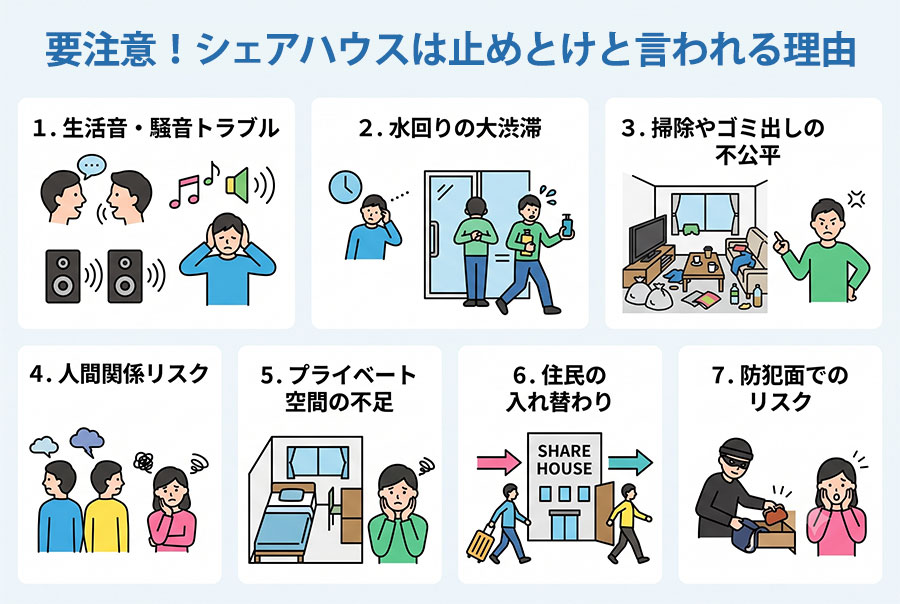 【図解】シェアハウスは止めとけと言われる理由