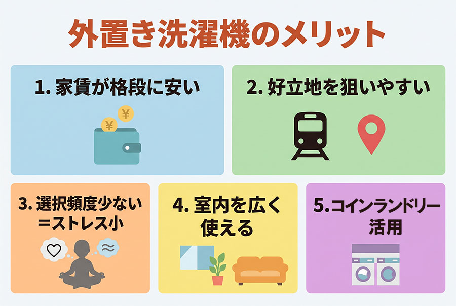 【図解】外置き洗濯機のメリット