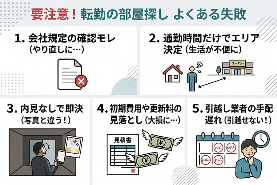 【図解】転勤の部屋探し よくある失敗