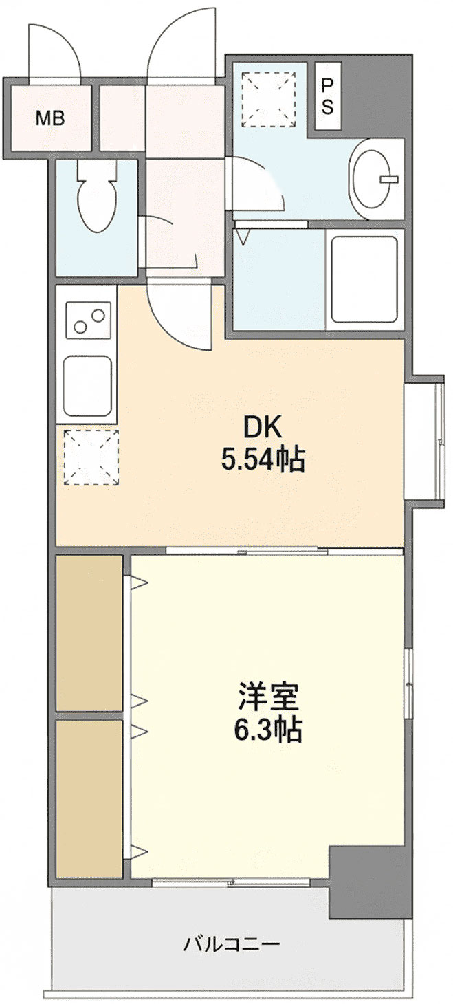 30㎡以上1DK間取り図
