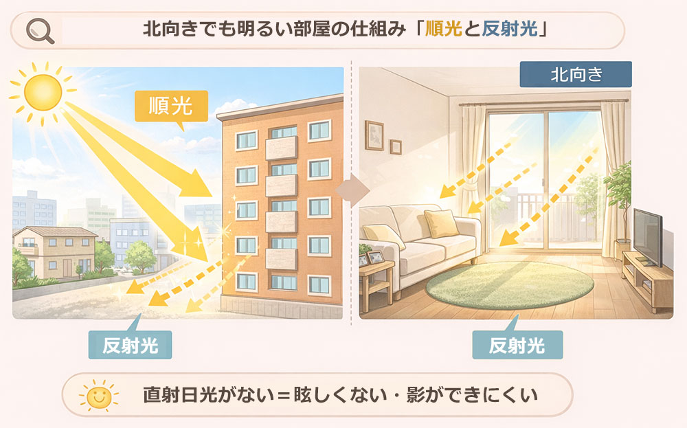【図説】北向きでも明るい部屋の仕組み
