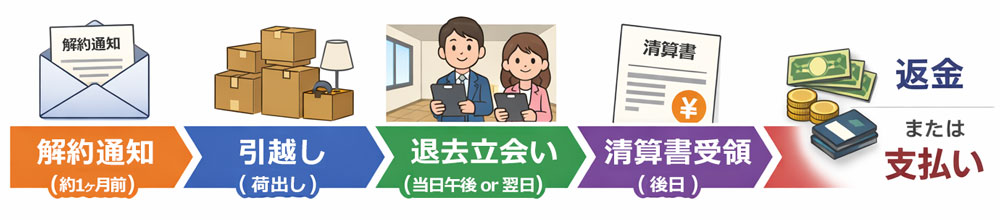 【図解】解約通知から費用精算まで