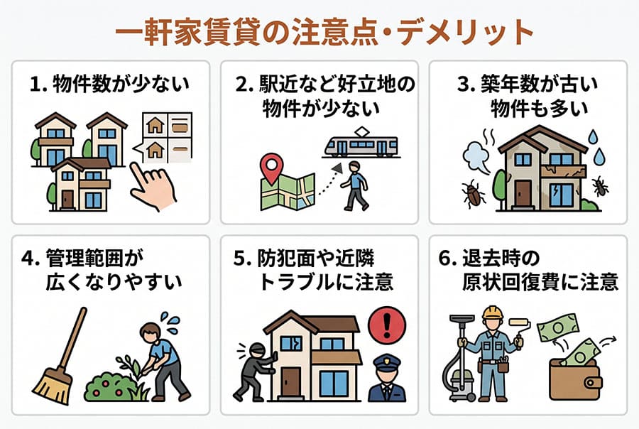 【図解】一軒家賃貸の注意点・デメリット