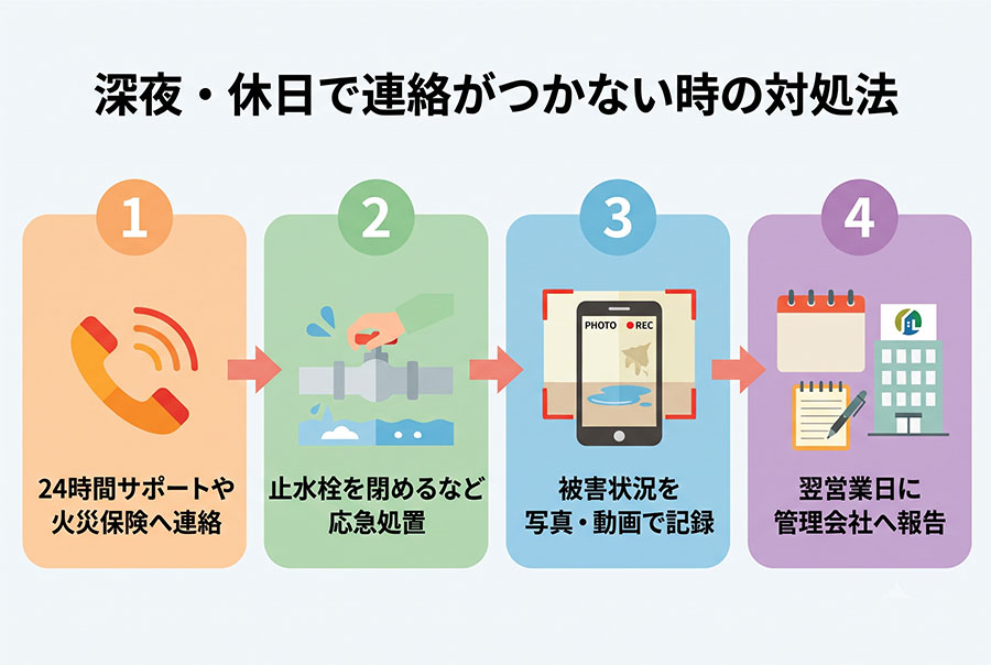 【図解】深夜・休日で連絡がつかない時の対処法