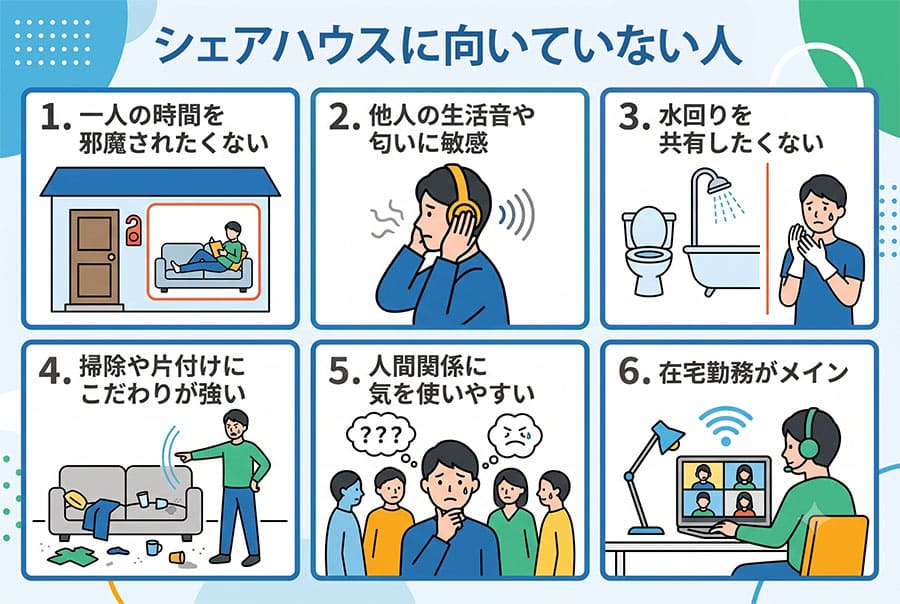 【図解】シェアハウスに向いていない人