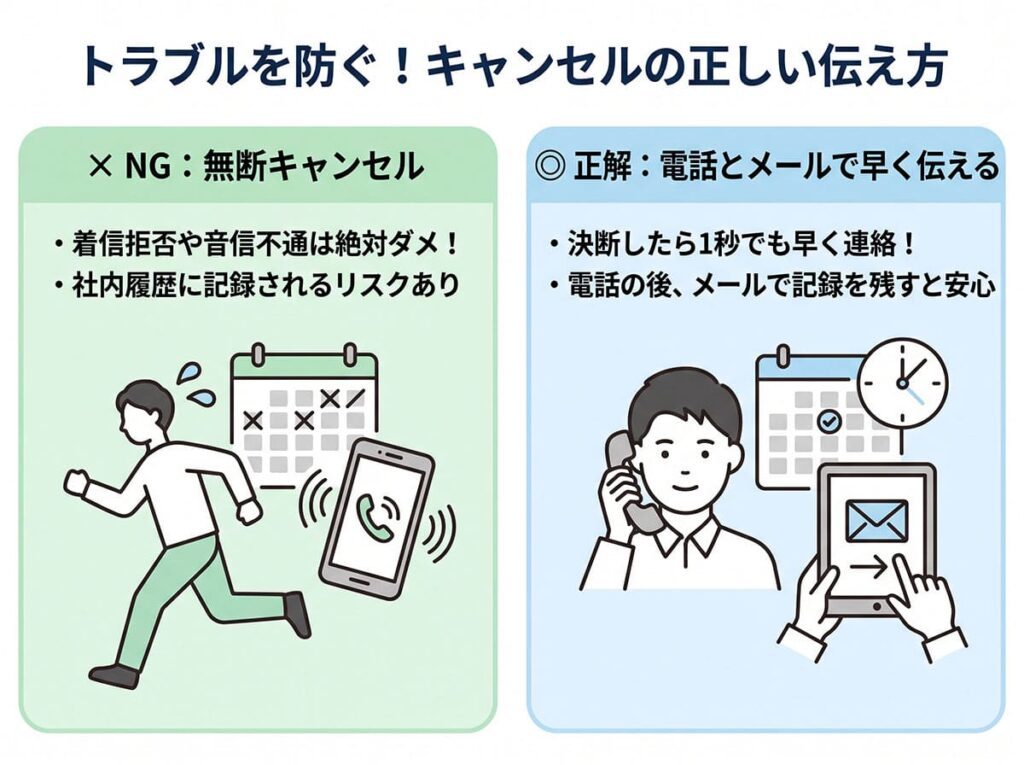 賃貸申込をキャンセルする際のNG行動(無断キャンセル)と正しい伝え方(電話とメール)